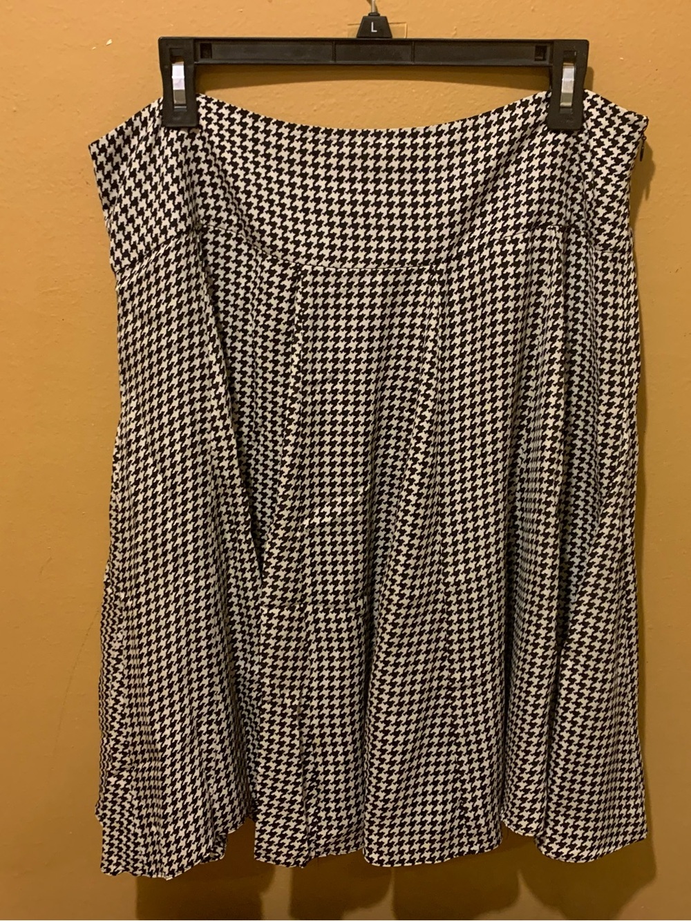 Ralph Lauren Black and White Houndstooth Skater Skirt